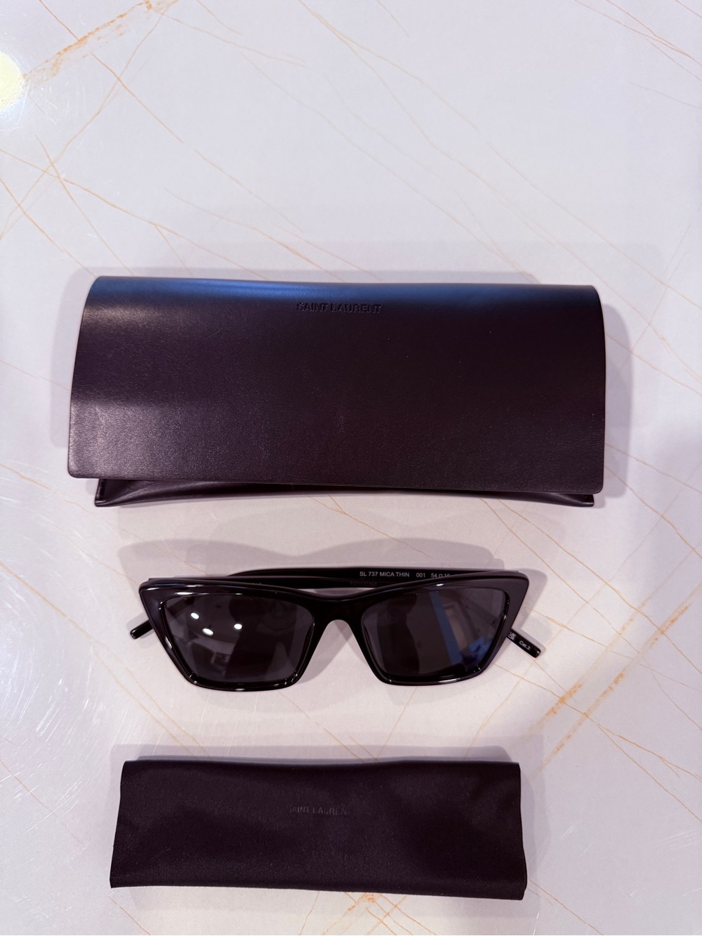 Saint Laurent Black Rectangular Sunglasses